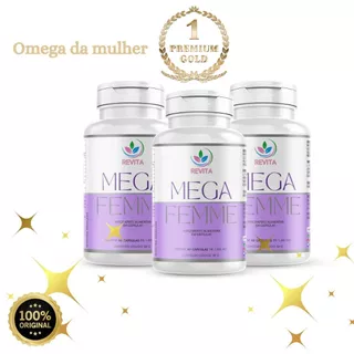 kit com 3 frascos Omega da mulher 3, 6,9 1400 mg - 60 Capsulas Oleo de primula Oleo de linhaça Oleo de borragem
