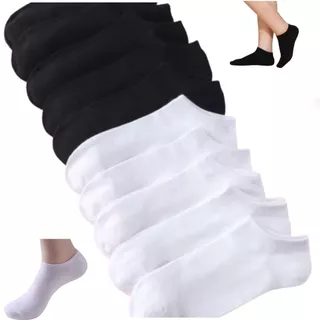 Kit 24 Pares Meias Soquete Unissex - MASCULINO FEMININO - PRETA +BRANCA