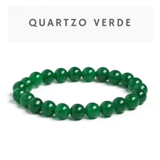 Pulseira De Pedra Quartzo Verde Natural Esfera Tamanho 8 Mm - Pedra Da Saúde Original