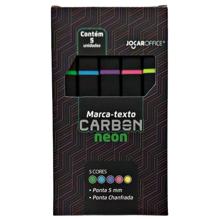 MARCA TEXTO EXECUTIVE CARBON LINE NEON 5 CORES JOCAR OFFICE | Shopee Brasil