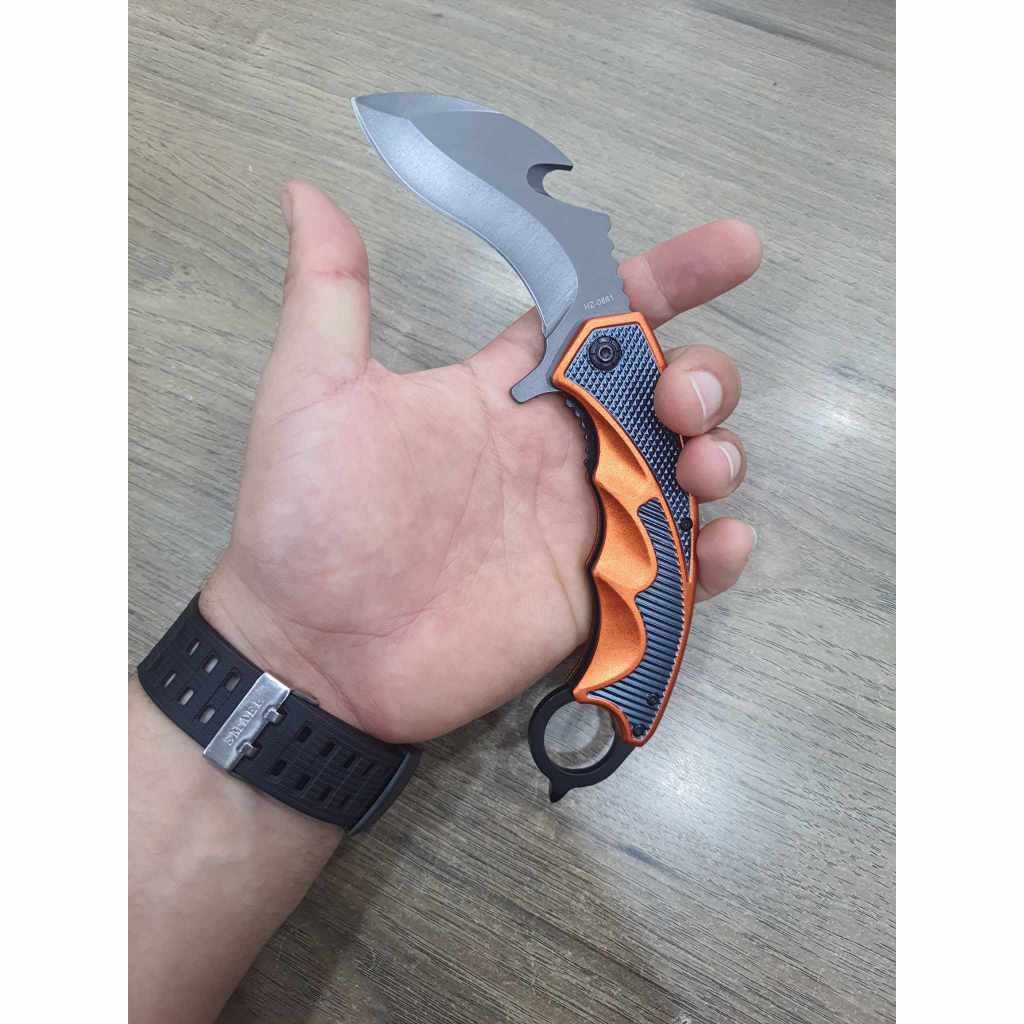 Faca Canivete Curvado Oxidado Com Bainha Modelo Karambit