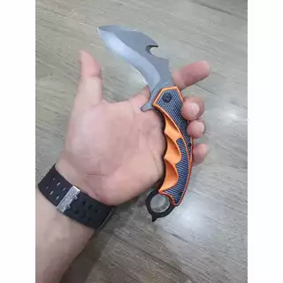 Faca Canivete Curvado Oxidado Com Bainha Modelo Karambit