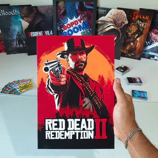 Red Dead Redemption 2 Placa decorativa mdf quadro decoração presente Jogos / Games / Setup Gamer