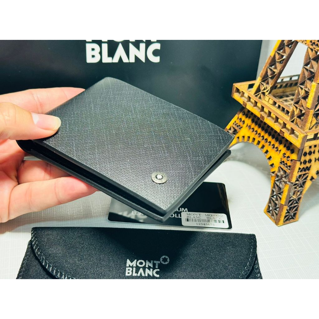 CARTEIRA MASCULINA EDIÇÃO LIMITADA COURO LEGITIMO PRETO TEXTURIZADO TOP PREMIUM LINHA AAA LANÇAMENTO 2024 MONNT BLANNC