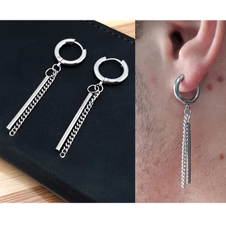 Par de Brincos Argola Masculino Feminino Aço Inoxidável Prata