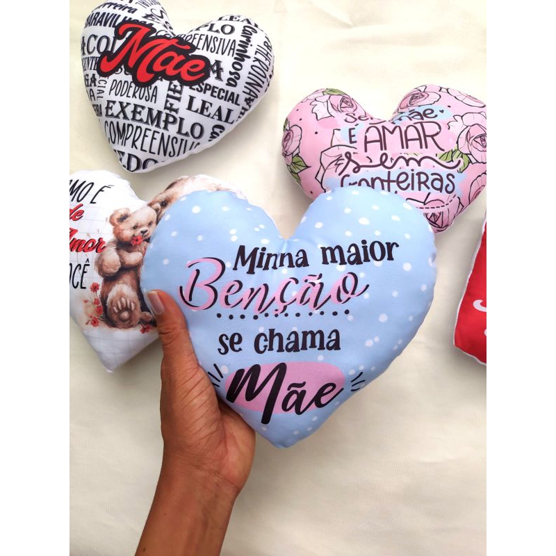 5 Almofadinhas coração dia das mães lembrancinhas em Oferta na Shopee