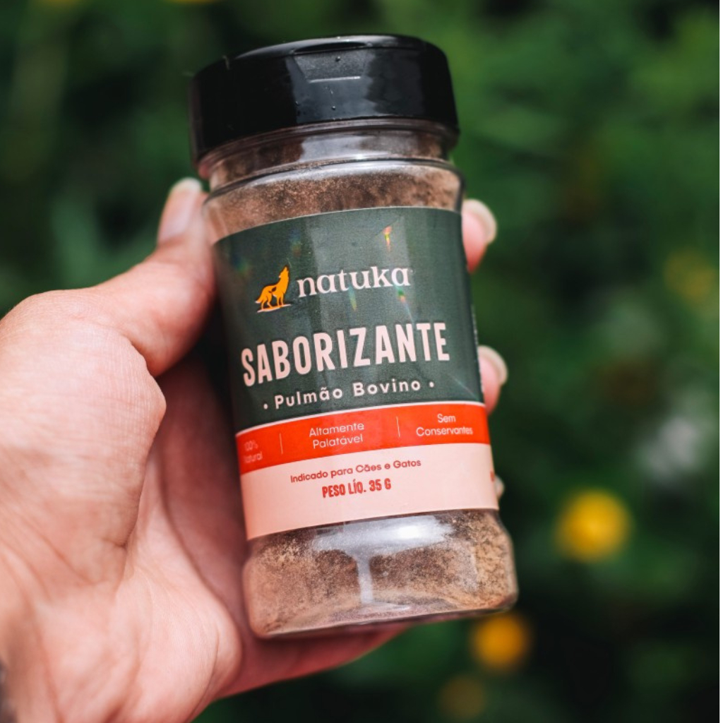 Saborizante Natural Pet Pulmão Bovino para Ração de Cachorro e Gato - Natuka