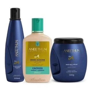 Kit Hidratação Imediata Linha A Cachos Aneethun 3 Produtos