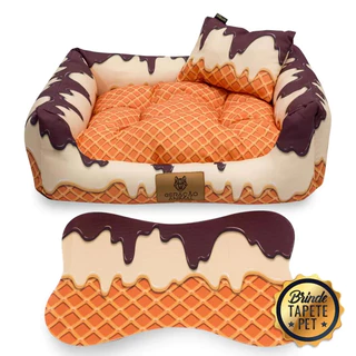 Cama + travesseiro + tapete para Cachorro e Gato Animal - Tamanho M