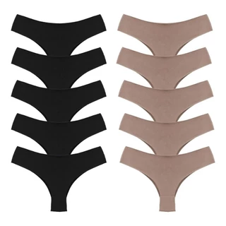 KIT 05 CALCINHA SEM COSTURA CORTE A LASER TANGA NAO MARCA PROMOÇÃO