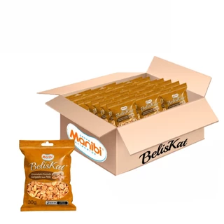 Kit 80x Amendoim Beliskat Salgado Sem Pele 30g - Caixa com 2,4kg