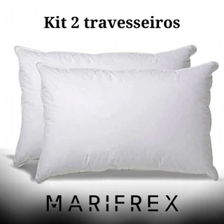 Kit Com 2 Travesseiro Fibra Mista 65cm x 45cm