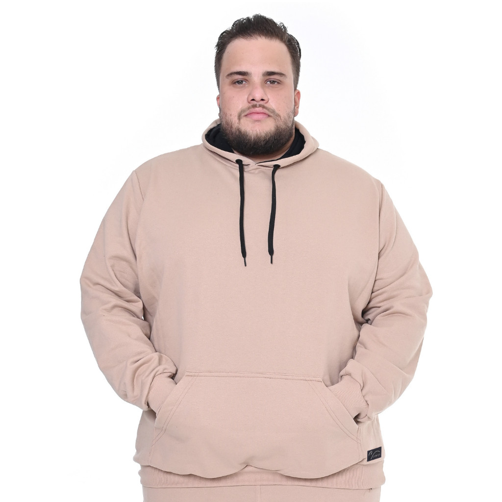 Moletom Premium Plus Size Blusa Fechado Com Capuz Forrado G7 ao G9 Promoção
