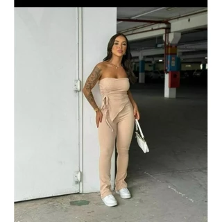 Conjunto Feminino Calça e Blusa Tomara Que Caia Com Regulagem
