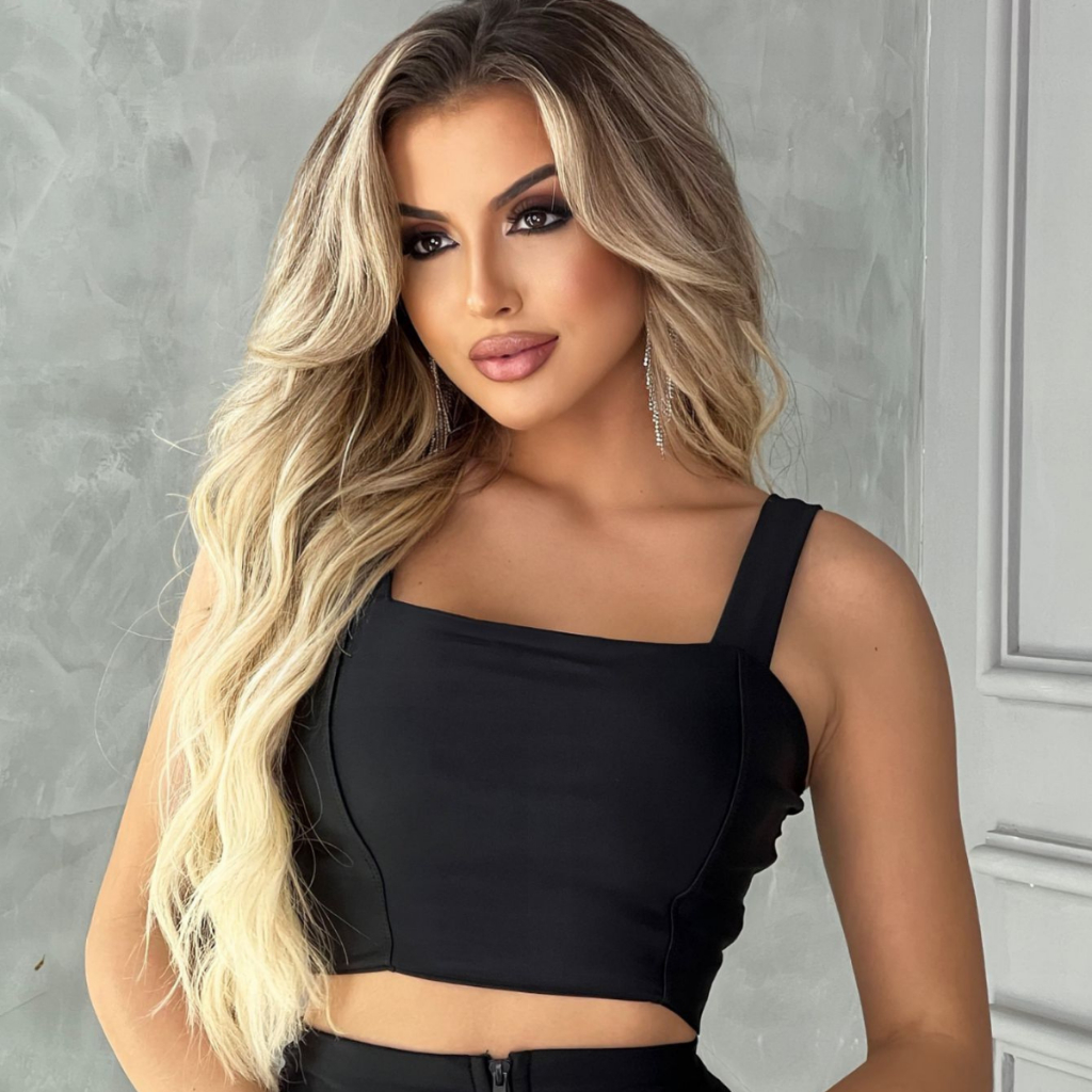 Cropped Top Basico Malha Estruturado Mega Power Balada | Shopee Brasil