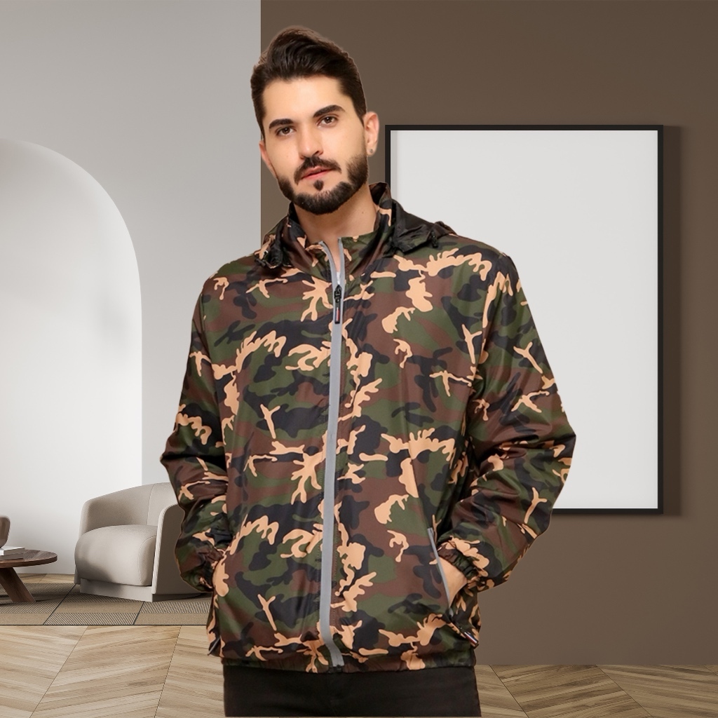 Casaco fashion masculino camuflado