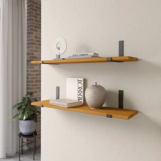 Kit 2 Prateleira Industrial Mão francesa invertida Para Livros Sala Cozinha Escritório