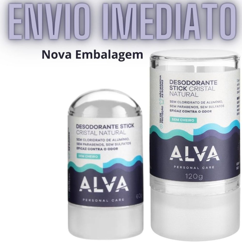 Desodorante Alva Stick Pedra Cristal Sem Alumínio