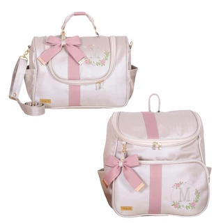 Kit Maternidade Menina Frasqueira Realeza Floral + Mochila Realeza Floral - 02 Peças