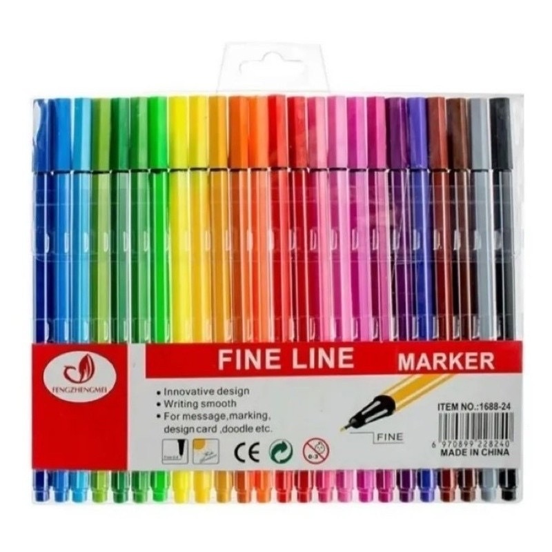 Kit de canetas com 12/18/24 cores Fine Line Coloridas Ponta Fina 0.4 mm Fineliner