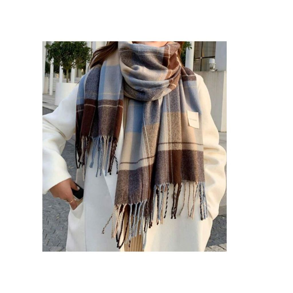 Cachecol Flanelados Sortidos Estampa Xadrez Grande Moda Outono Inverno ...