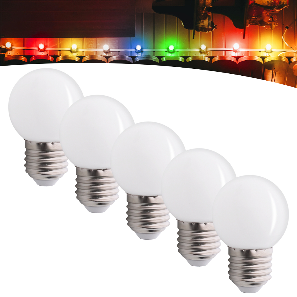 Kit 5 Lâmpada Bolinha Led 3w E27 Bulbo Lustre Espelho G45