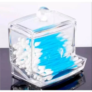 PORTA COTONETES EM ACRILICO COM TAMPA em Oferta na Shopee