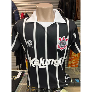 camiseta de time de futebol Corinthians Kalunga retrô 1990