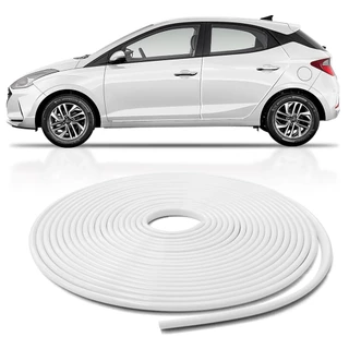 Protetor De Bordas Portas Veiculo Universal Carro 5 Metros Branco