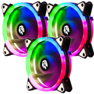 Kit 3 Cooler Fan Led RGB 120mm 12cm Cpu PC Gamer Ventoinha Várias Cores