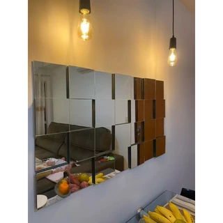 Espelho Decorativo 3D Liverpool Painel de Parede Vidro 15x15cm