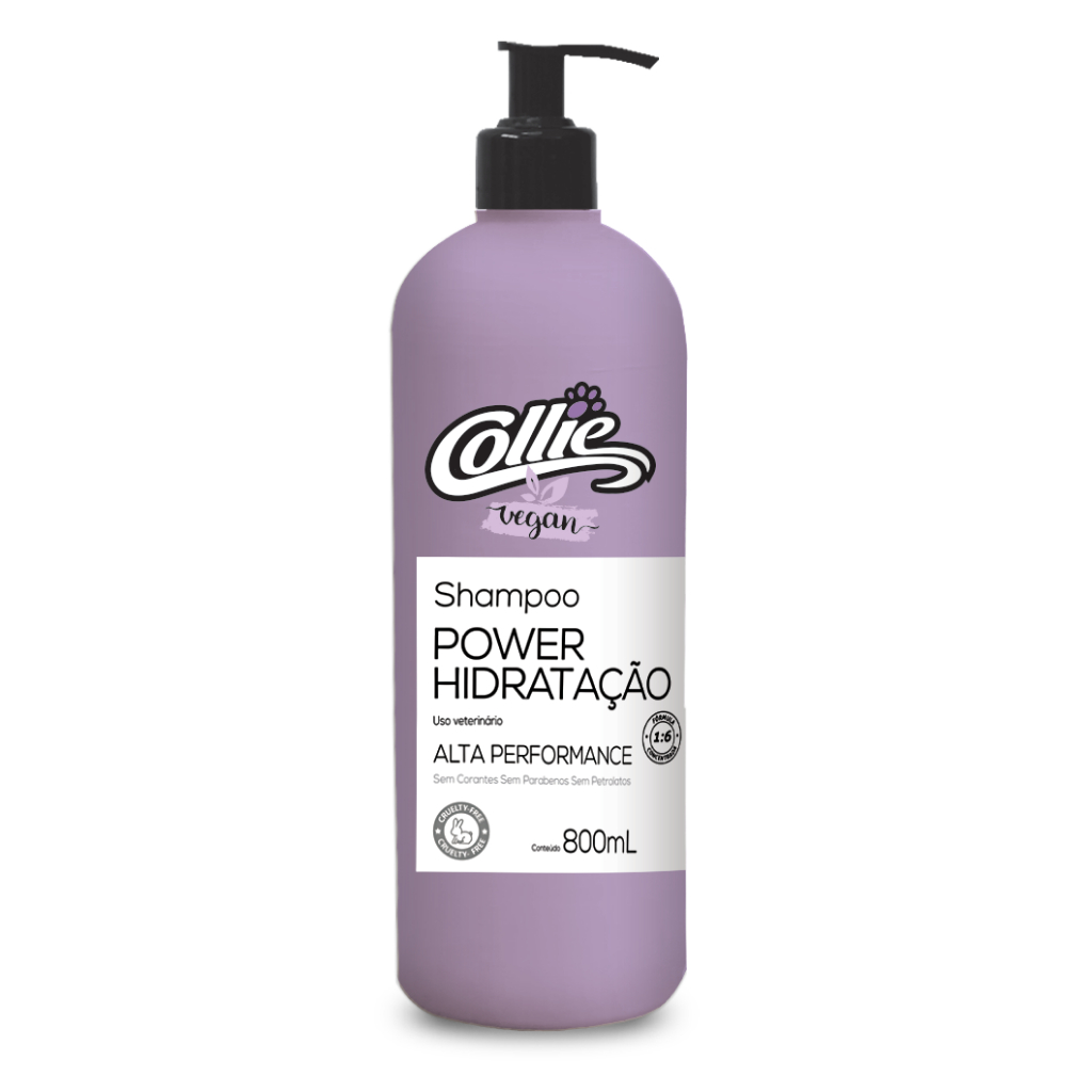 Shampoo para Cães e Pets Power Hidratação Collie Vegan 800ml