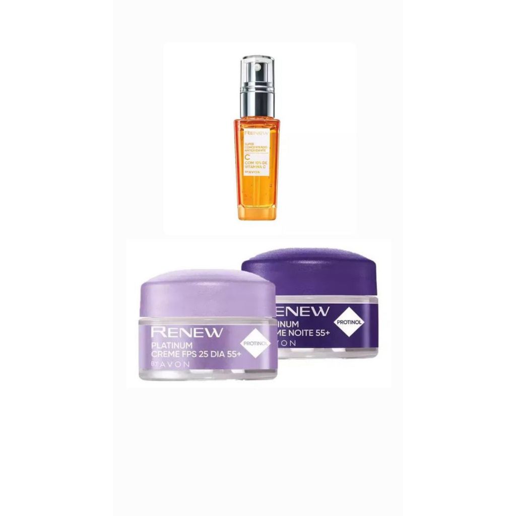 AVON KIT RENEW VITAMINA C + RENEW PLATINUM 55+ DIA E NOITE 15G | Shopee ...