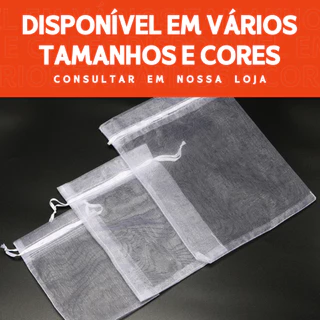 Saco Organza - Saquinho Para Lembrancinha Branco Kit Com 20/50/100 Unidades - Mazzal