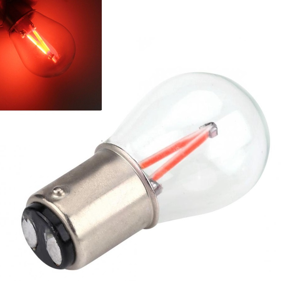 Unidade Lâmpada 2 Polos Led Cob Filamento de Vidro Vermelha | Shopee Brasil