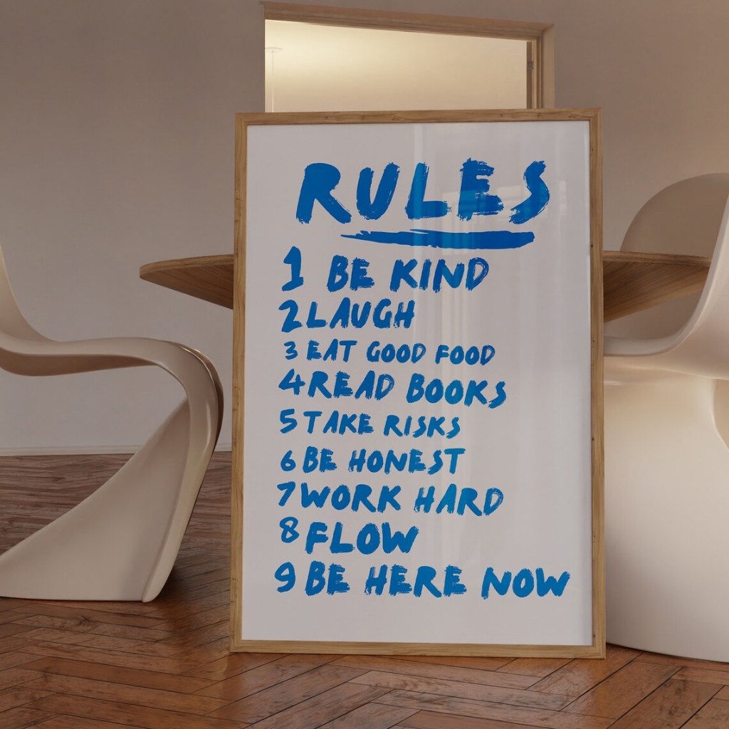 Quadro Decorativo Aesthetic - House Rules