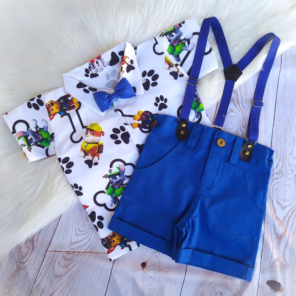 Roupa Patrulha Canina Conjunto Infantil Festa Aniversário | Shopee Brasil