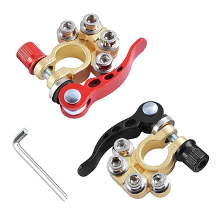 Terminal Conector Bateria 02 Peças Positivo Negativo Carro Universal Com Chave Anti Corrosão Engate Rapido