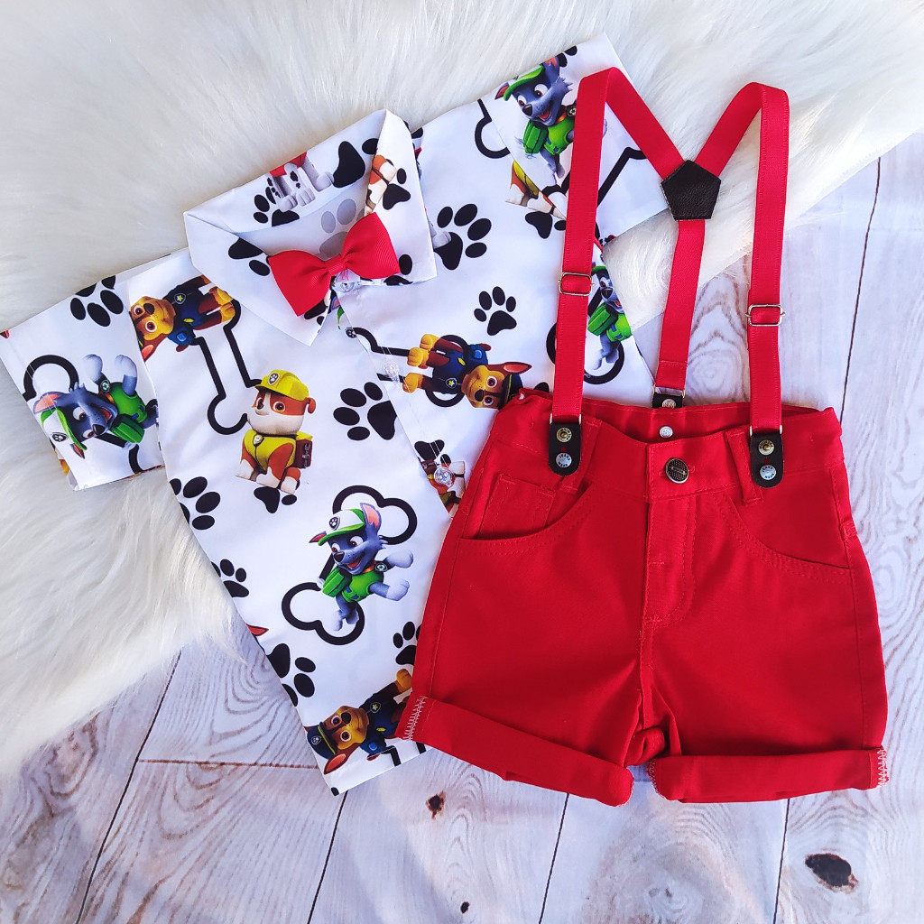 Roupa Patrulha Canina Conjunto Infantil Festa Aniversário | Shopee Brasil