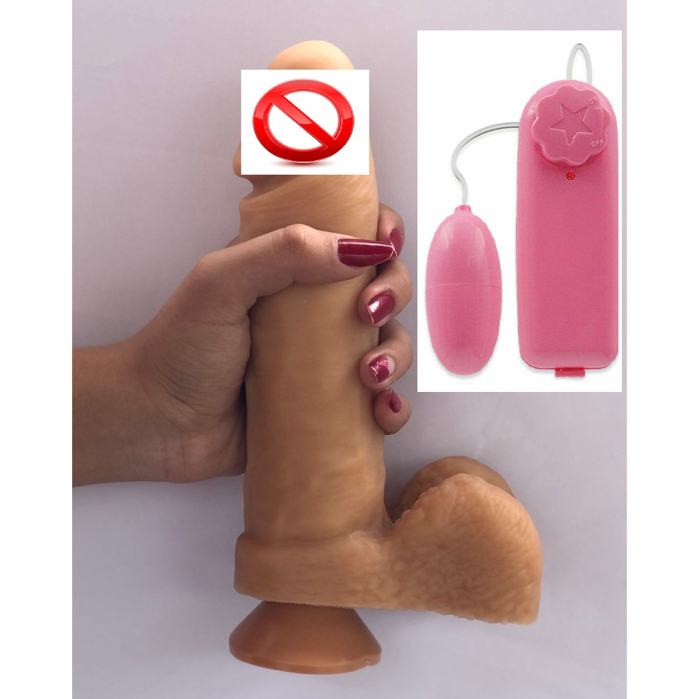 Prótese Pênis Grande Com Vibrador Escroto e ventosa 20,5cm X 5cm | Shopee  Brasil