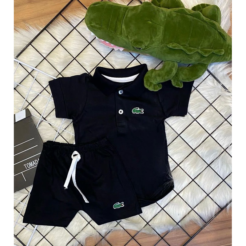 Conjunto Polo bebê - Body e short jacaré