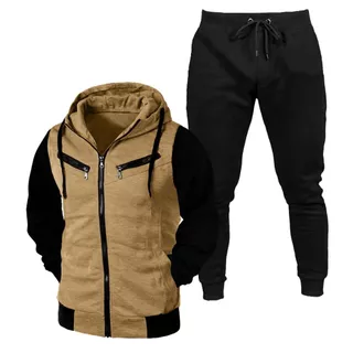 Moletom + Calça Conjunto Blusa de Frio Casaco Aberto Com Capuz e Ziper Masculino e feminino