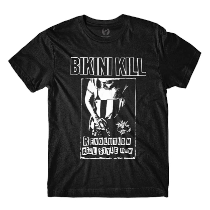 Camiseta Simples Banda Bikini Kill Unissex De Algodão Punk Rock Gótico ...