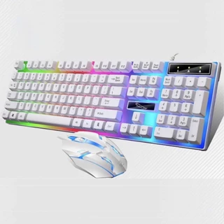 Kit Teclado Mouse Semi Mecânico RGB LED Gamer Jogo M400/M300 Com Fio em Oferta na Shopee