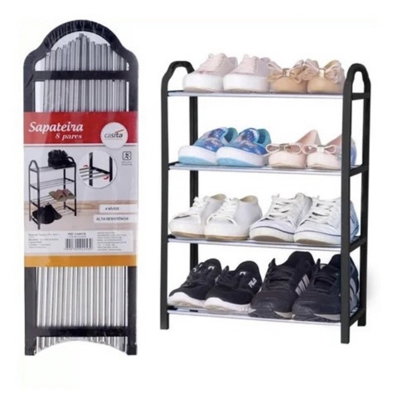 Sapateira Multiuso 8 Pares Organizador Para Calçados 4 Andares