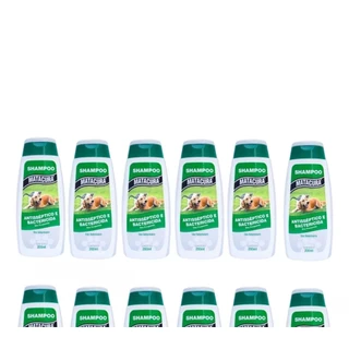 Kit 12 Shampoo Matacura Bactericida Antisséptico Cães 200ml