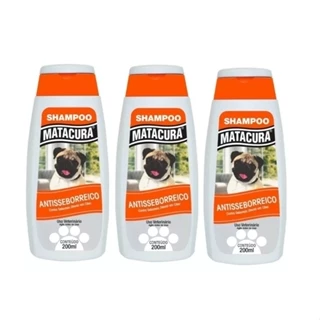 Kit 3 Shampoo Antisseborreico Matacura Para Cães 200ml