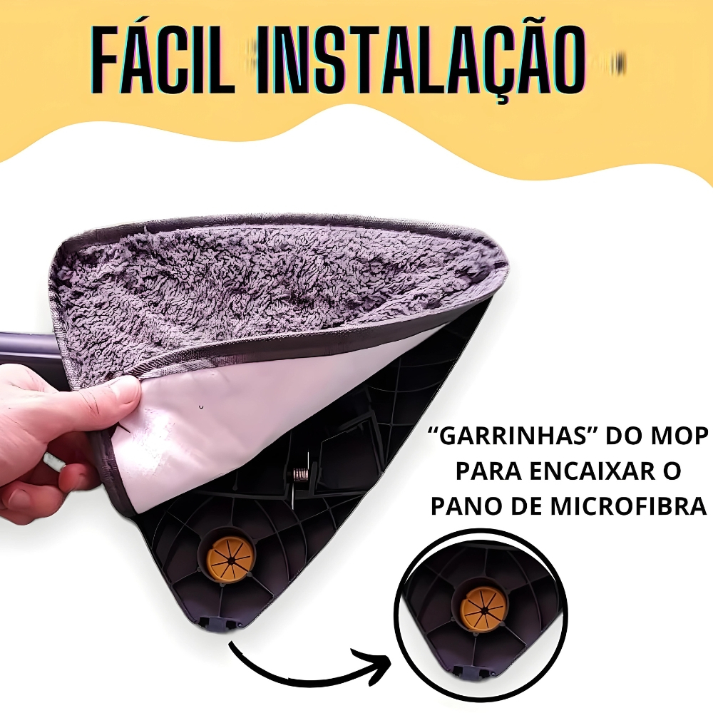 Imagem do produto Kit com 6 Panos Refil de Microfibra Para Mop Esfregão de Limpeza 360 Triangular Giratório 4