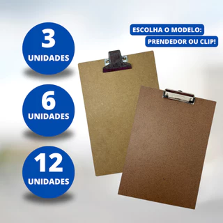 Prancheta De Madeira Prendedor Ou Clip Promoção Kit 3/6/12 Unidades