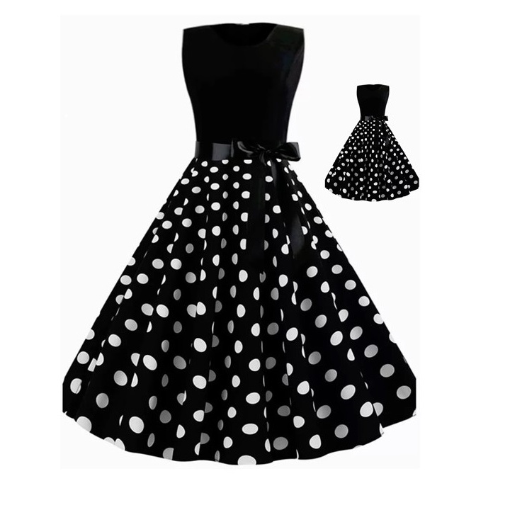 Vestido Mãe ou Filha Retro Bolinhas Anos 60 Festa Vintage